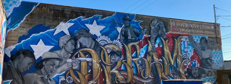 Mural at Hawthorne Asylum in Portland, Oregon.